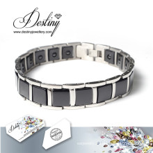 Destin bijoux cristaux de Swarovski Bracelet noir Bracelet céramique